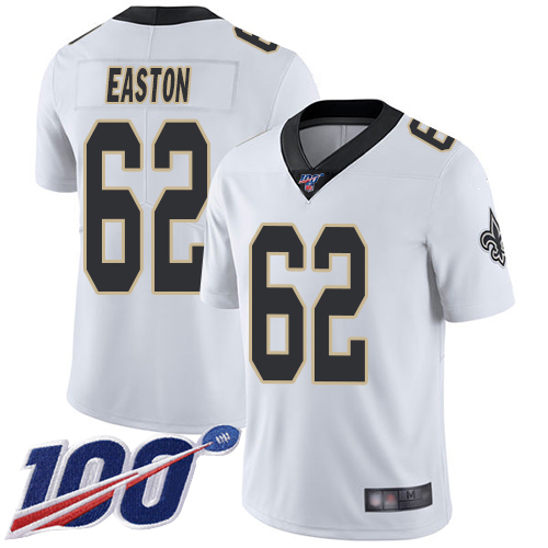 Men New Orleans Saints Limited White Nick Easton Road Jersey NFL Football #62 100th Season Vapor Untouchable Jersey->women nfl jersey->Women Jersey